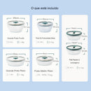 Kit 7 Peças Panela para Micro-ondas MicroChef™ Hermética e Multifuncional