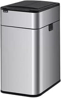 Lixeira Lata de lixo com sensor inteligente, doméstica com tampa, banheiro, cozinha, sala de estar, escritório, embalagem automática, latas de lixo de grande capacidade Lixeira(Silver,15L)