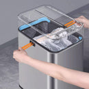 Lixeira Lata de lixo com sensor inteligente, doméstica com tampa, banheiro, cozinha, sala de estar, escritório, embalagem automática, latas de lixo de grande capacidade Lixeira(Silver,15L)
