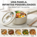 Panela Elétrica Multifuncional 2.5L Antiaderente ChefPot Pro para Cozinhar, Fritar e Cozinhar no Vapor