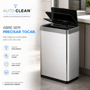 Lixeira Auto Clean™ 50L — Inteligente, Automática e Sem Contato design moderno para deixar sua cozinha mais prática e organizada.