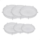 Kit 6 Tampas Silicone Universal Flexível