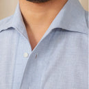Camisa Social Masculina de Algodão e Linho - Azul Claro