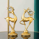 Estatueta de Animal Veado Dourada Artezanal - Inovallar