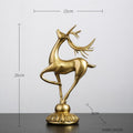 Estatueta de Animal Veado Dourada Artezanal - Inovallar