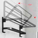 Toalheiro Duplo Preto Matte | Alumínio Espacial Luxo e Design